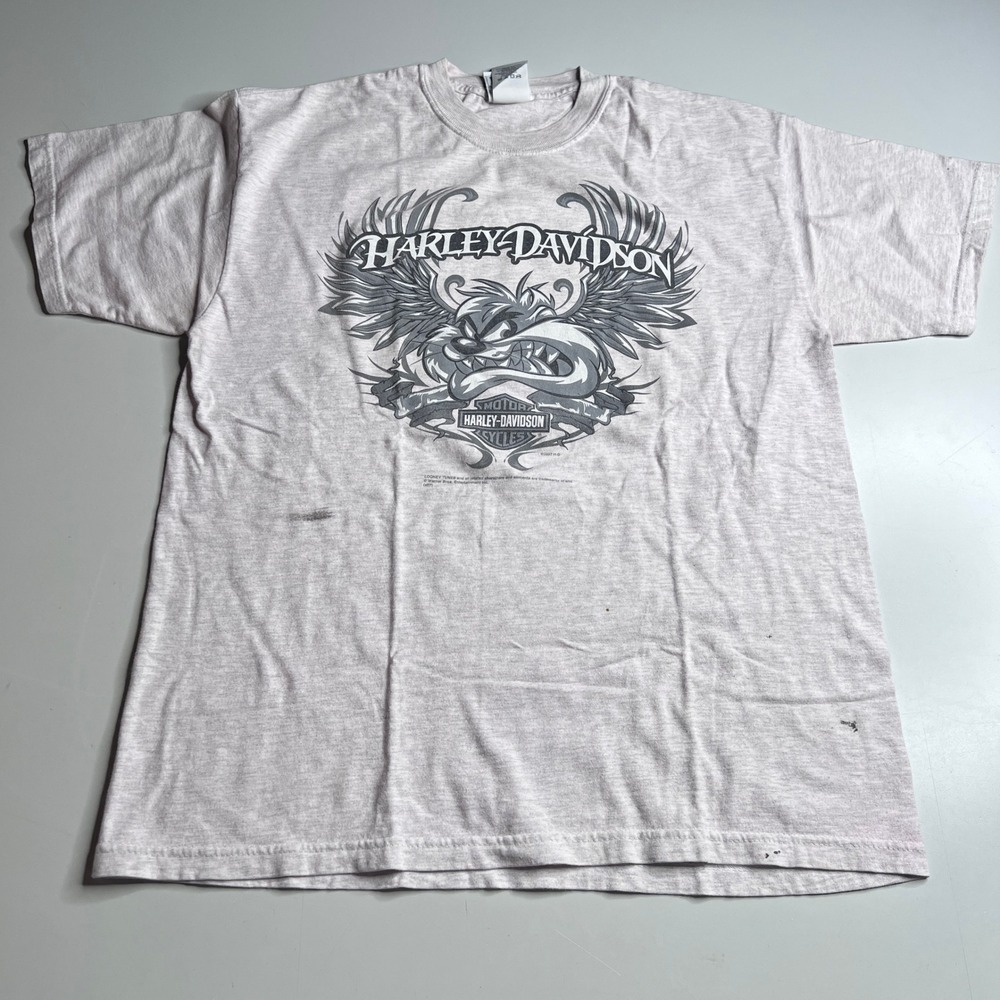 Vintage 2007 Harley Davidson Looney Tunes Taz Reno Nevada T-Shirt Mens Large